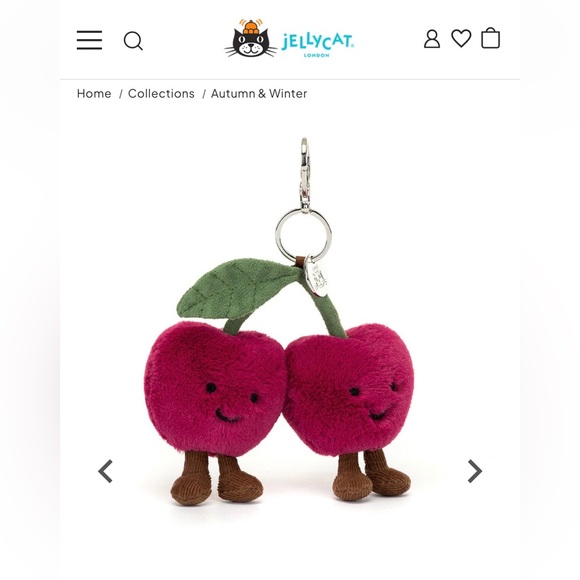 Jellycat Accessories - Jellycat Amuseables Cherries Bag Charm